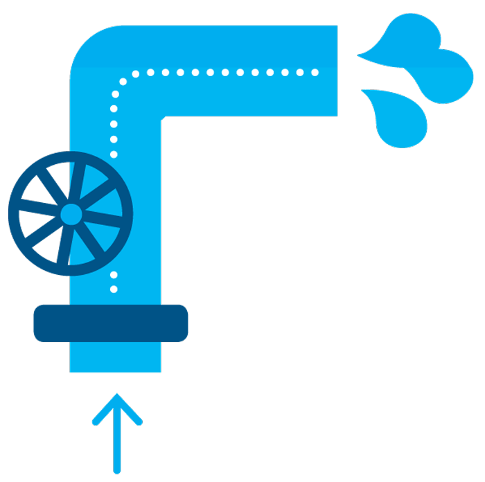 Wasserrohr Drehventil Wasserrichtung Infografik