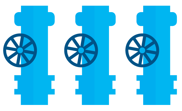 Wasserrohre dreifach Infografik