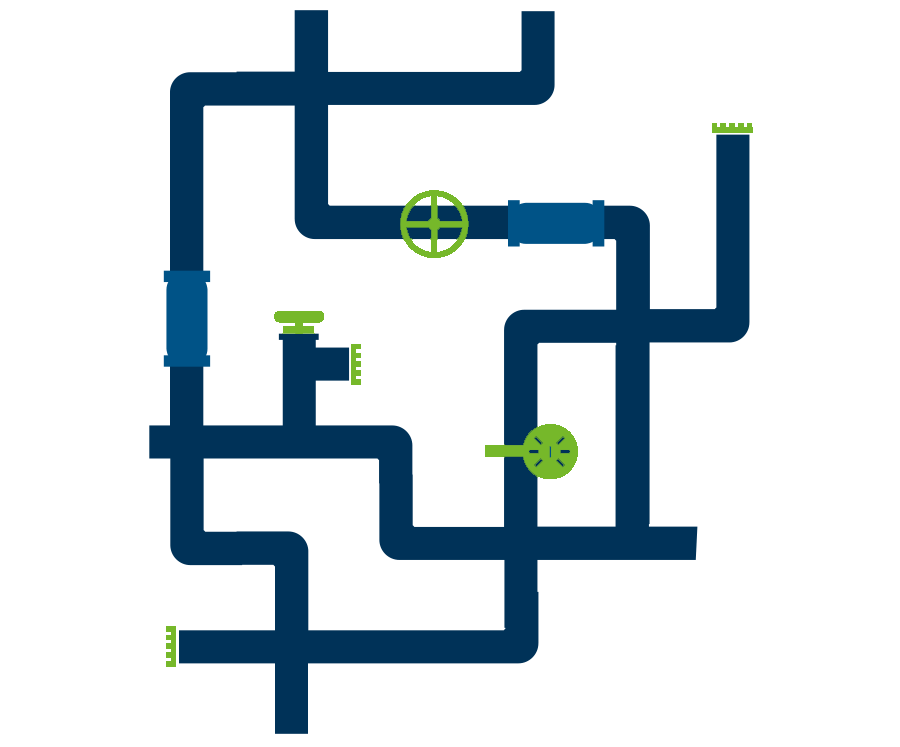 Langes Rohrnetz Grafik